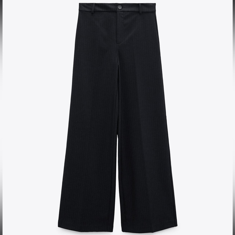 ZARA BLACK WIDE LEG TROUSERS